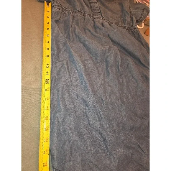 H&M Mama Maternity Blue Denim Short Sleeve V-Neck Mini Dress Size XS - Picture 6 of 6